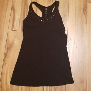 Black racerback studded tank